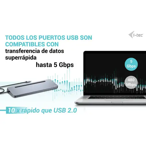 i-tec USB-C Metal Ergonomic 3x 4K Display Docking Station + Power Delivery 100 W