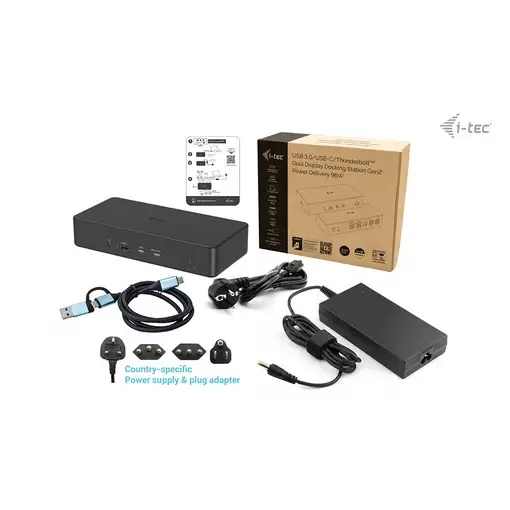 i-tec USB 3.0 / USB-C / Thunderbolt 3 Professional Dual 4K Display Docking Station