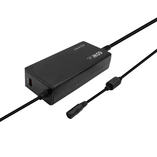 AISENS Cargador 65 W Automatico Universal Multitension Para Portatil Con 9 Conecto