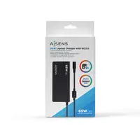 AISENS Cargador 65 W Automatico Universal Multitension Para Portatil Con 9 Conecto