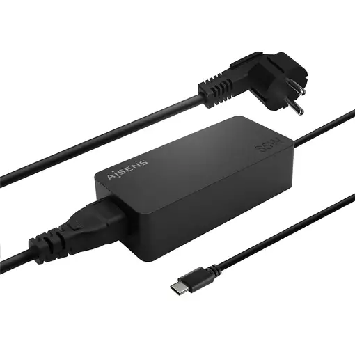 AISENS Cargador 65W PD3.0 1XUSB-C 1.8M, Negro