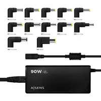 AISENS ASLC-90WAUTO-BK adaptador e inversor de corriente Interior 90 W Negro