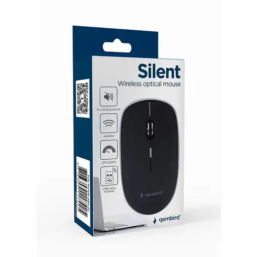 Gembird MUSW-4BS-01 ratón Oficina Ambidextro RF inalámbrico Óptico 1600 DPI