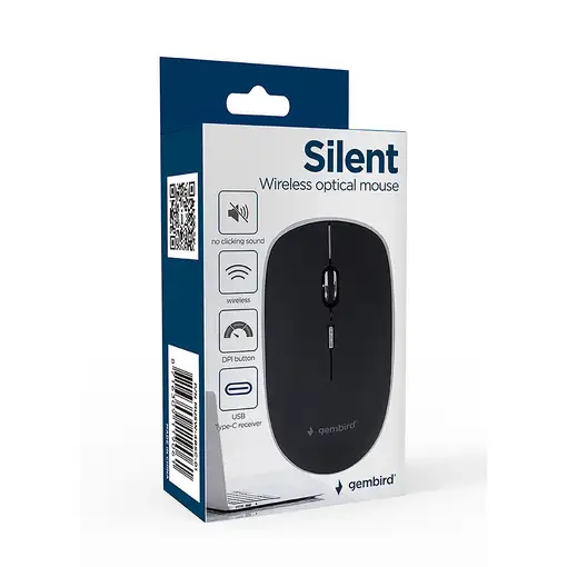Gembird MUSW-4BSC-01 ratón Ambidextro RF Wireless + USB Type-C Óptico 1600 DPI