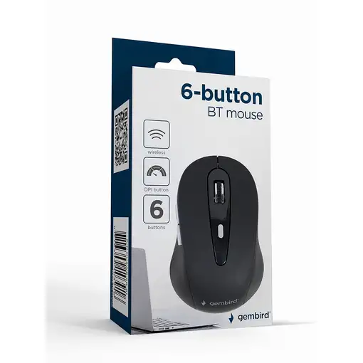 Gembird MUSWB-6B-01 ratón Oficina mano derecha Bluetooth Óptico 1600 DPI