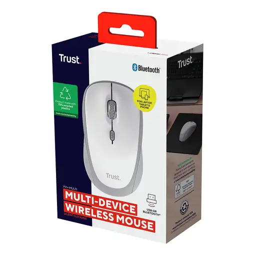 Trust Yvi+ ratón Universal Ambidextro RF Wireless + Bluetooth Óptico 1600 DPI