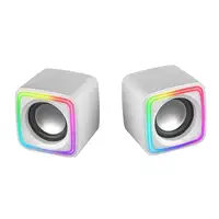 Mars Gaming MSCUBEW Blanco, Altavoces Gaming RGB Compactos, Procesador Sonido DSP