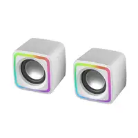 Mars Gaming MSCUBEW Blanco, Altavoces Gaming RGB Compactos, Procesador Sonido DSP