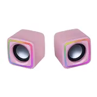 Mars Gaming MSCUBEP Rosa, Altavoces Gaming RGB Compactos, Procesador Sonido DSP 8W