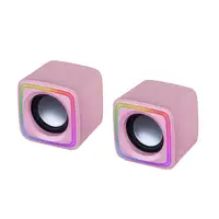 Mars Gaming MSCUBEP Rosa, Altavoces Gaming RGB Compactos, Procesador Sonido DSP 8W
