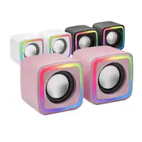 Mars Gaming MSCUBEP Rosa, Altavoces Gaming RGB Compactos, Procesador Sonido DSP 8W