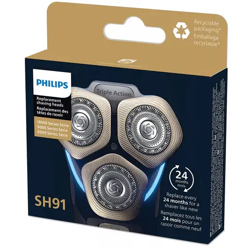 Philips SHAVER Series 9000 SH91 SH91/50 Sustitución de los cabezales de afeitado