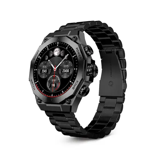 Ksix Smartwatch Titanium, Pantalla AMOLED 1,43", 2 correas, Aut. 5 días, Modos dep