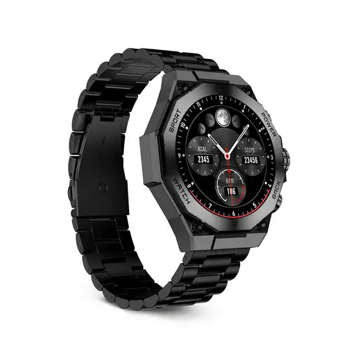 Ksix Smartwatch Titanium, Pantalla AMOLED 1,43", 2 correas, Aut. 5 días, Modos dep