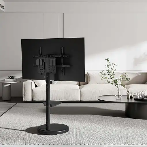 AISENS Soporte de suelo con rueda, bandeja para DVD para monitor/TV 50kg de 37-86,