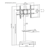 AISENS Soporte de suelo con rueda, bandeja para DVD para monitor/TV 50kg de 37-86,