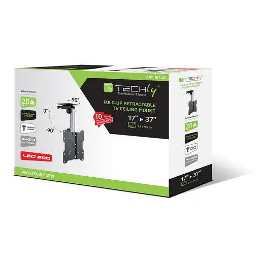 Techly ICA-CPLB 222 soporte para TV 94 cm (37") Negro, Plata
