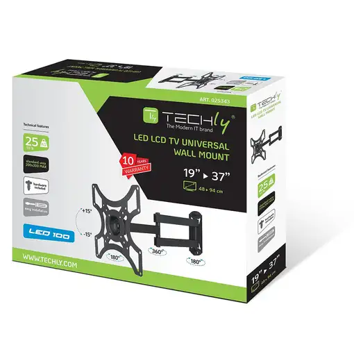 Techly ICA-LCD 2923B soporte para TV 94 cm (37'') Negro