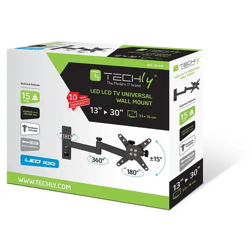 Techly ICA-LCD 104BK soporte para TV 76,2 cm (30'') Negro