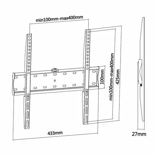 AISENS WT55F-013 soporte para TV 139,7 cm (55") Negro