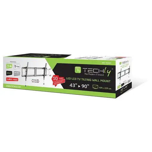 Techly ICA-PLB 590 soporte para TV 2,29 m (90'') Negro