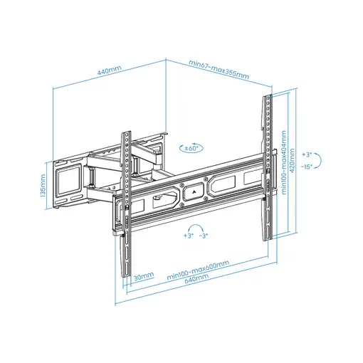 TooQ Soporte de pared para pantallas 37”- 80”