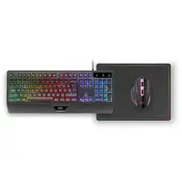 Mars Gaming MCP124, Combo Gaming 3en1, Teclado Ergonómico H-Mech LED RGB, Ratón RG
