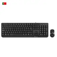 NGS Cocoa Kit, QWERTY, PT teclado Ratón incluido Universal USB Portugués Negro