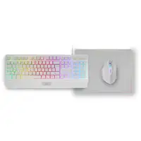 Mars Gaming MCP124, Combo Gaming 3en1, Teclado Ergonómico H-Mech LED RGB, Ratón RG