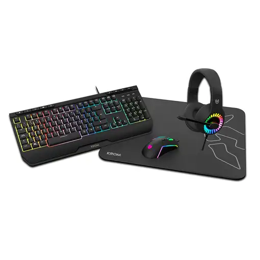 Krom Kenya teclado Ratón incluido Juego USB Negro