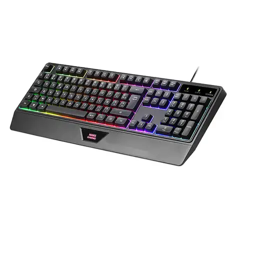 Mars Gaming MCP124, Combo Gaming 3en1, Teclado Ergonómico H-Mech LED RGB, Ratón RG