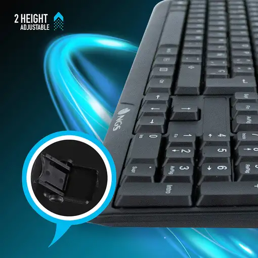 NGS FunkyV3, AZERTY, FR teclado Hogar USB Francés Negro
