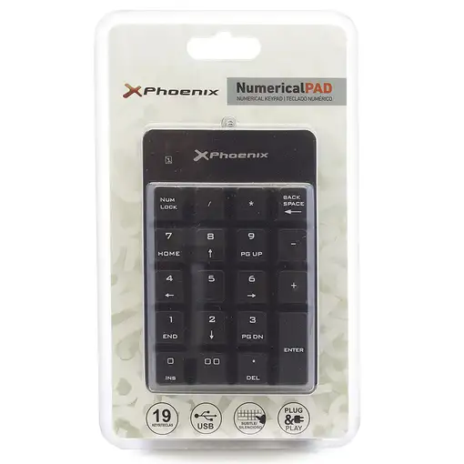 Phoenix Technologies PHNUMERICALPADB teclado numérico Universal USB Negro
