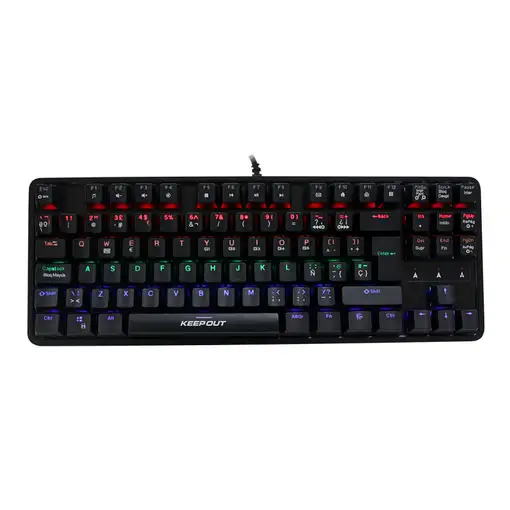 KeepOut F105 teclado Juego USB QWERTY Inglés, Español Negro