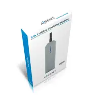 AISENS USB-C dock 5 en 1, USB-C a 1xHDMI, 1xRJ45, 2xUSB, 1xPD, Gris, 15 cm