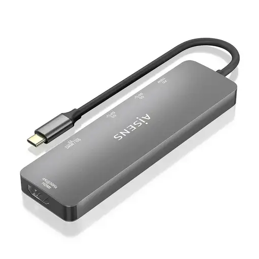 AISENS USB-C Dock 6 EN 1, USB-C a 1xHDMI, 2xUSB-A, 1xUSB-C PD 100W, 1xSD, 1xMicro