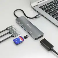 AISENS USB-C Dock 6 EN 1, USB-C a 1xHDMI, 2xUSB-A, 1xUSB-C PD 100W, 1xSD, 1xMicro
