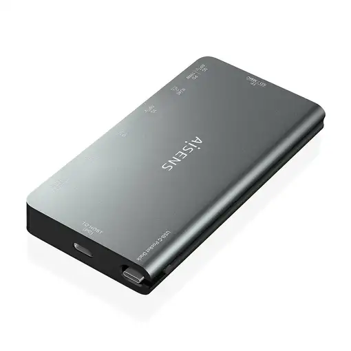 AISENS USB-C Dock 8 en 1, USB-C a 1xHDMI, 1xRJ45, 3xUSB-A, 1xUSB-C Datos+PD, 1xSD,