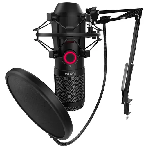 Krom Kapsule Negro Micrófono para PC