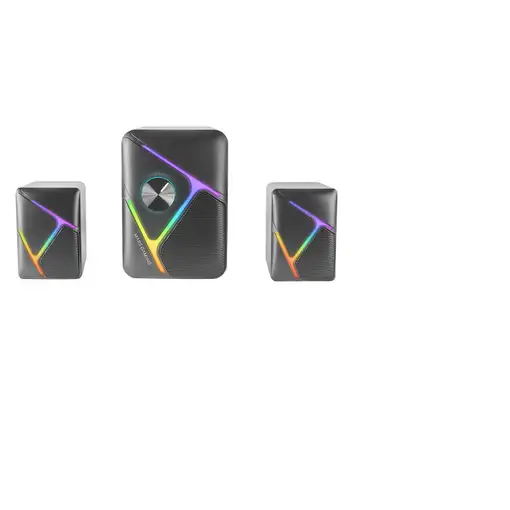 Mars Gaming MS-H21, Altavoces Gaming RGB 2.1 y Subwoofer 35W, Sistema Drivers Inve