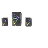 Mars Gaming MS-H21, Altavoces Gaming RGB 2.1 y Subwoofer 35W, Sistema Drivers Inve