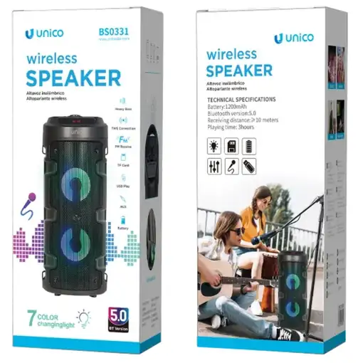 UNICO BS0331 altavoz portátil o de fiesta Altavoz portátil estéreo Negro 20 W