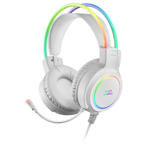 Mars Gaming MHRGBW, Auriculares Chroma RGB Flow, Micrófono Profesional, Sonido Esp