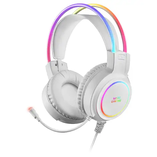Mars Gaming MHRGBW, Auriculares Chroma RGB Flow, Micrófono Profesional, Sonido Esp