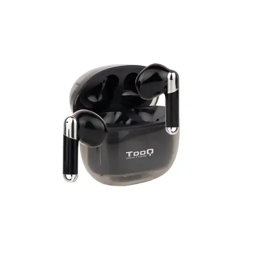 TooQ Onyx Auriculares Inalámbricos + Micrófono Bluetooth con Estuche de Carga, Neg