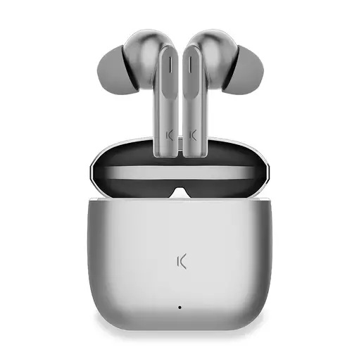 Ksix Auriculares inalámbricos Meteor, Estuche metálico, ENC, Autonomía 4+28 h, Con