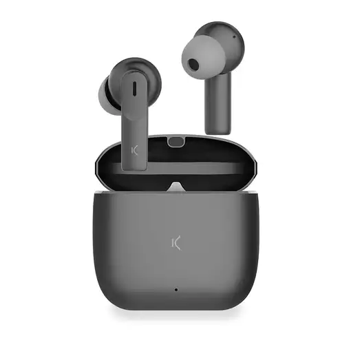 Ksix Auriculares inalámbricos Meteor, Estuche metálico, ENC, Autonomía 4+28 h, Con