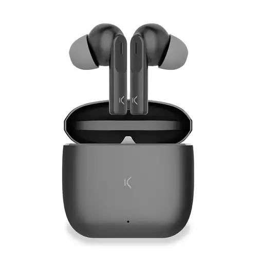 Ksix Auriculares inalámbricos Meteor, Estuche metálico, ENC, Autonomía 4+28 h, Con