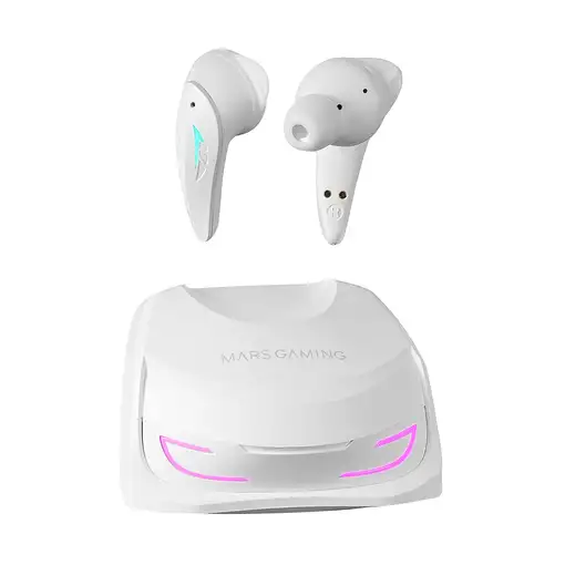 Mars Gaming MHI-ULTRA Blanco, Auriculares Inalámbricos TWS, RGB Flow, Bluetooth 5.