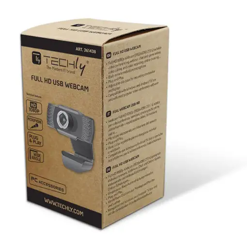 Techly I-WEBCAM-60T cámara web 1920 x 1080 Pixeles USB 2.0 Negro